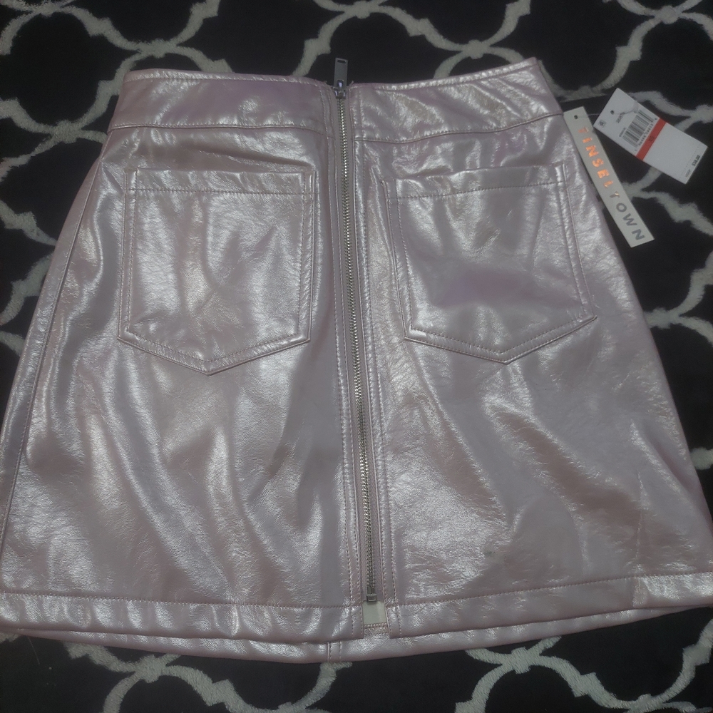 TINSELTOWN Metallic Pink Mini Skirt Xs